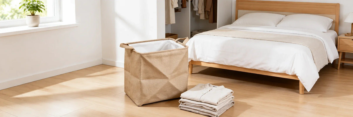 Panier à linge en osier ou en tissu Image