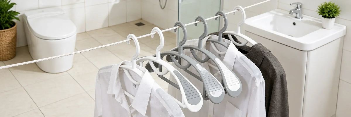Sécher son linge sur cintre pour éviter les plis Image