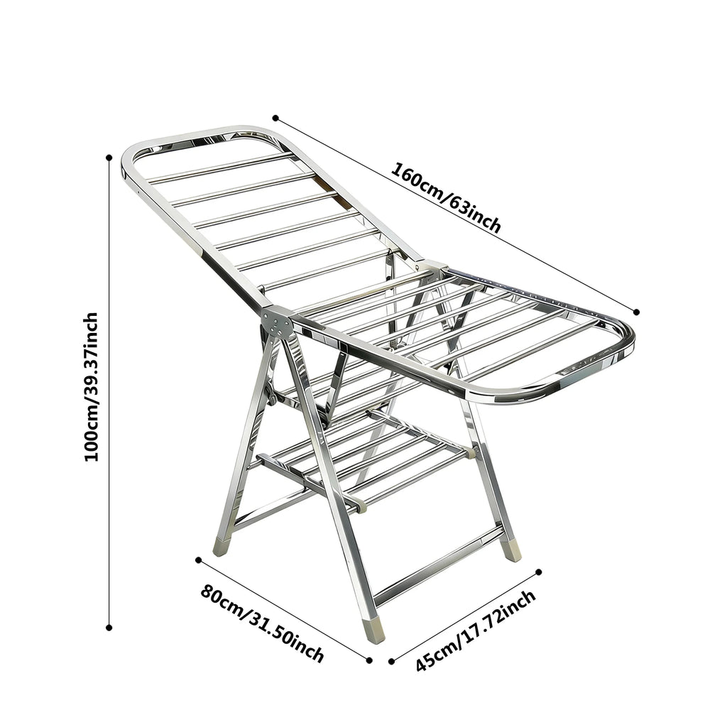Étendoir à linge pliable inox – ailes grande capacité
