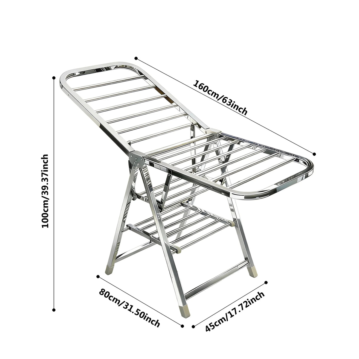 Étendoir à linge pliable inox – ailes grande capacité