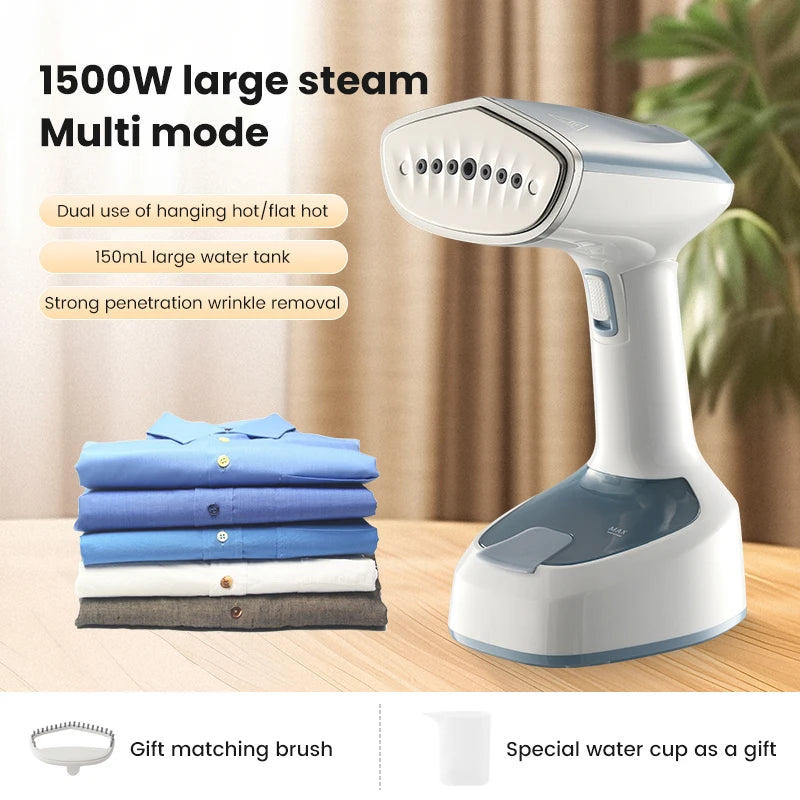Défroisseur vapeur 1500W 2 en 1 – vertical et à plat 150ml