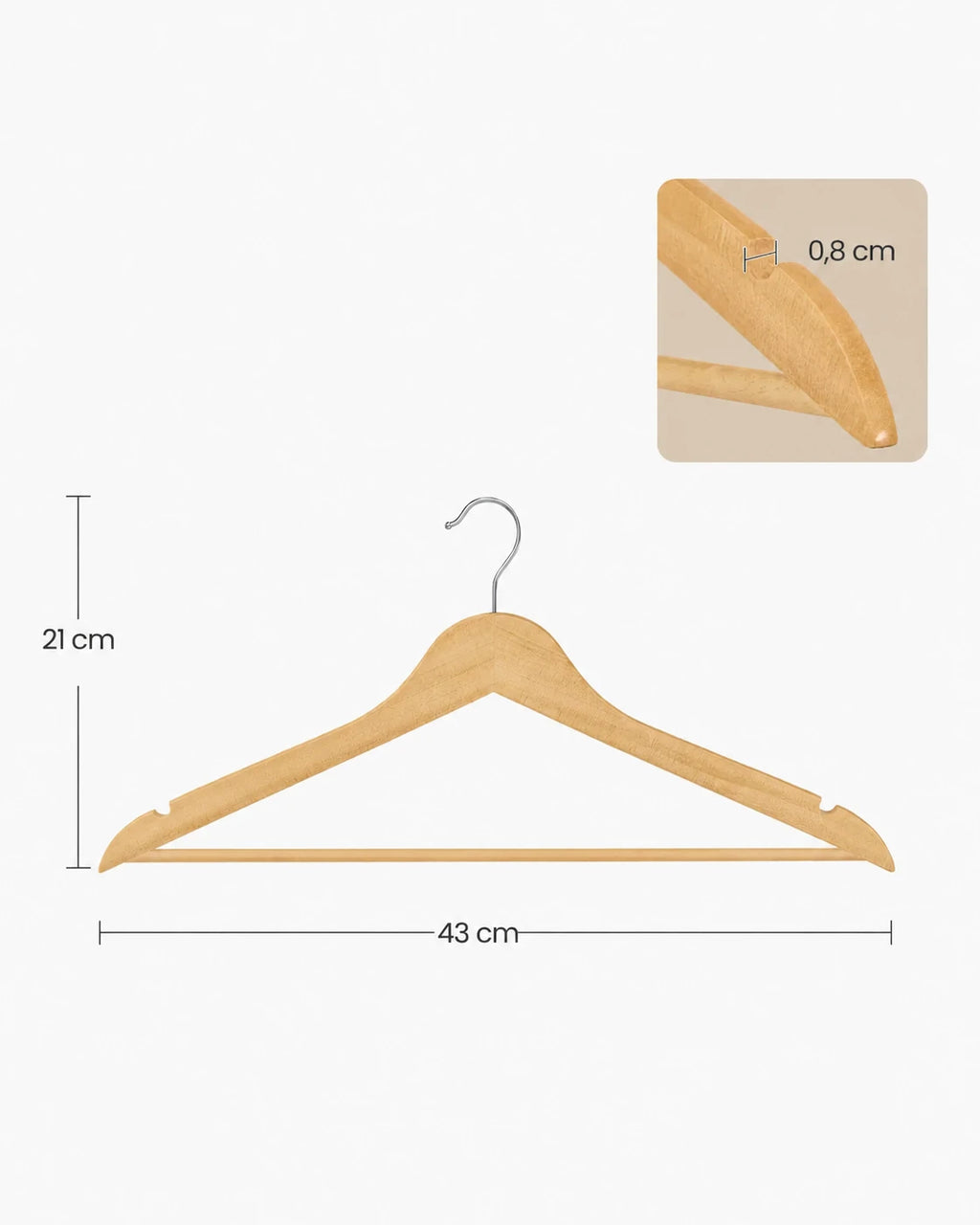 Cintres bois de bouleau slim — vue 5