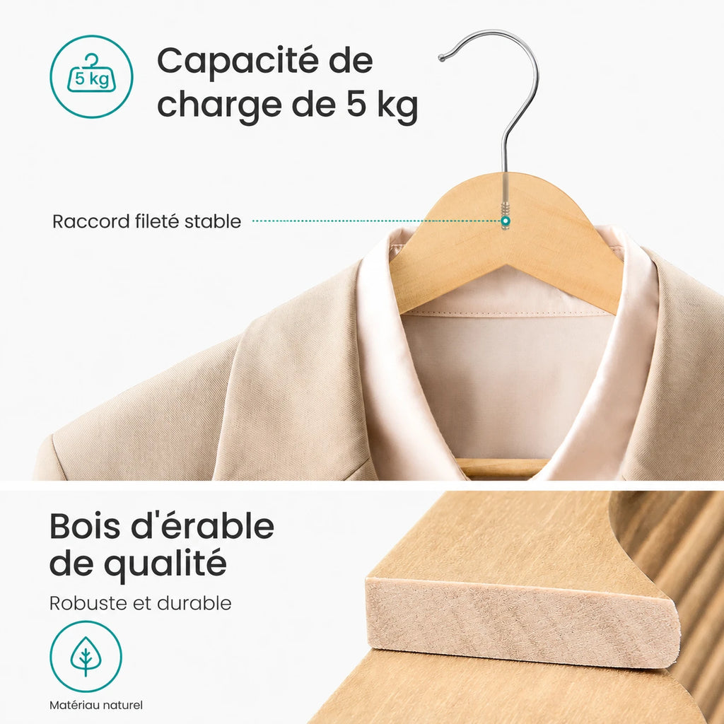 Cintres bois de bouleau slim — vue 2