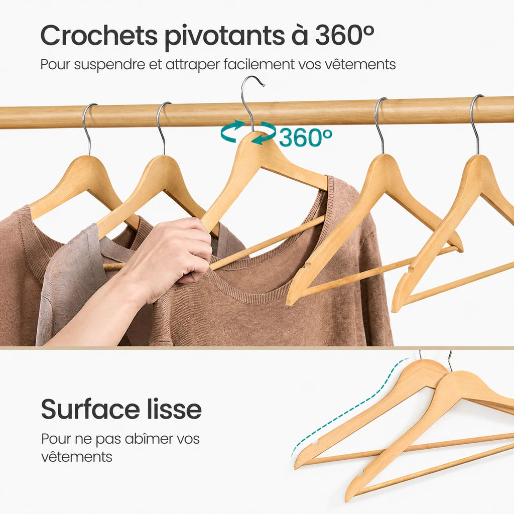 Cintres bois de bouleau slim — vue 3