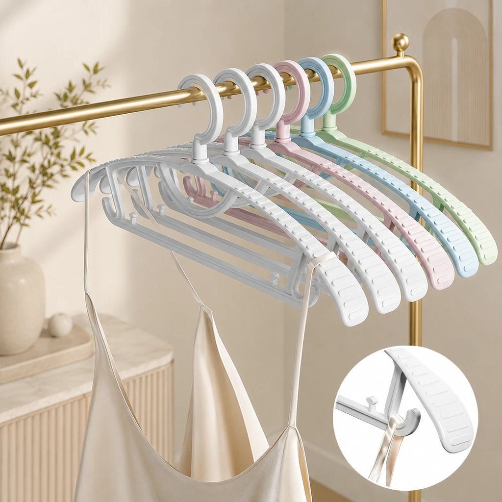 Cintres larges épaules crochet rotatif lot de 10 blanc vert beige bleu