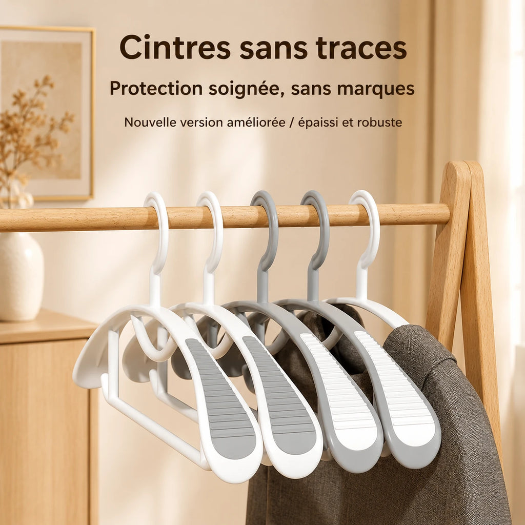 Cintres larges épaules renforcés sans couture lot de 10
