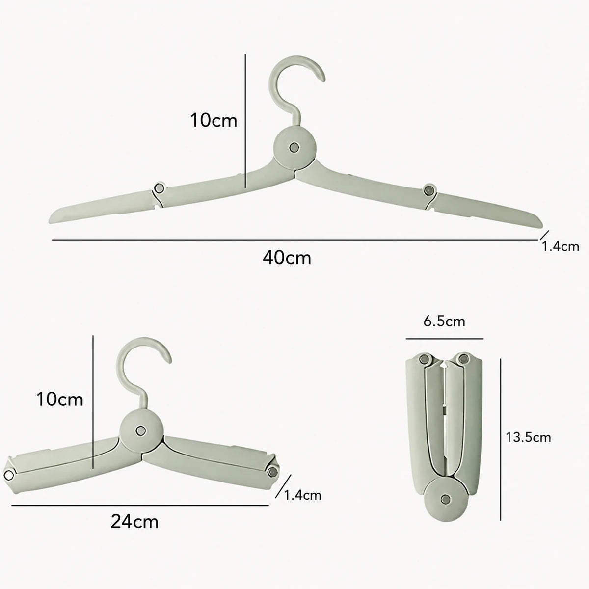 Cintres pliables voyage 40cm blocage bretelles — vue 4