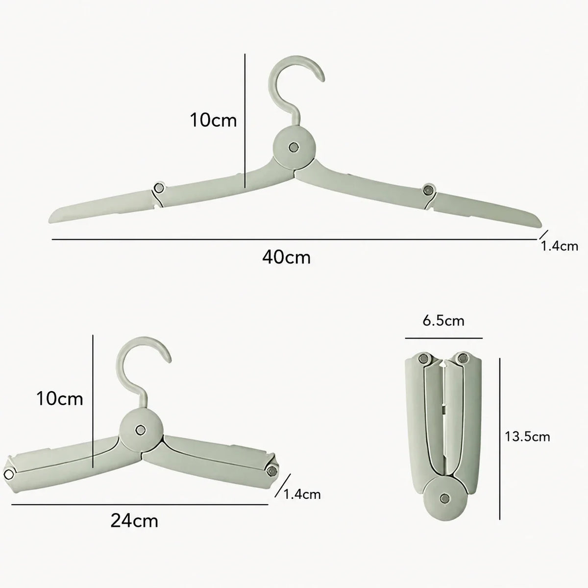 Cintres pliables voyage 40cm blocage bretelles — vue 4