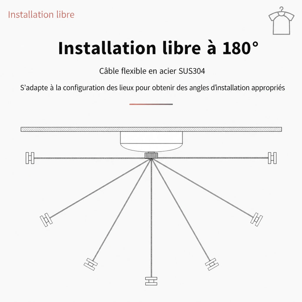 Corde à linge acier inoxydable murale — vue 4