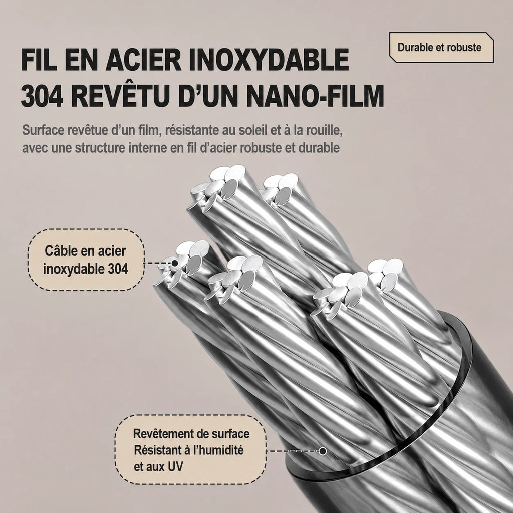 Corde à linge compacte double fil — vue 5
