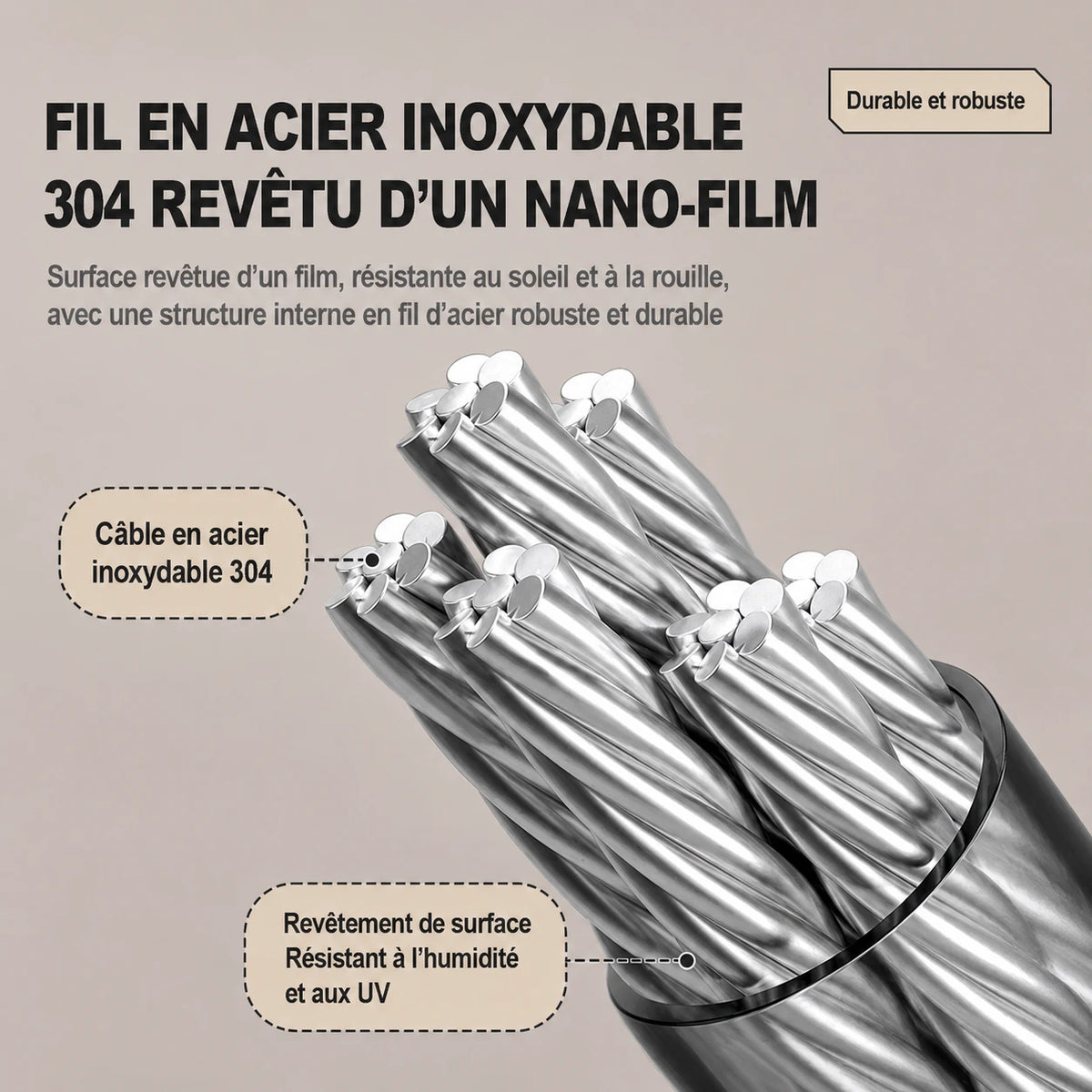 Corde à linge compacte double fil — vue 5