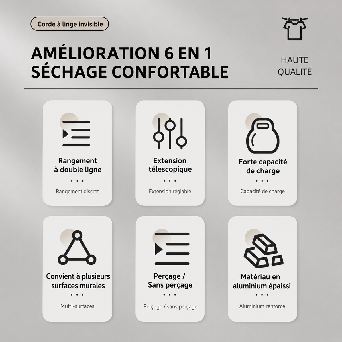 Corde à linge orientable murale — vue 6