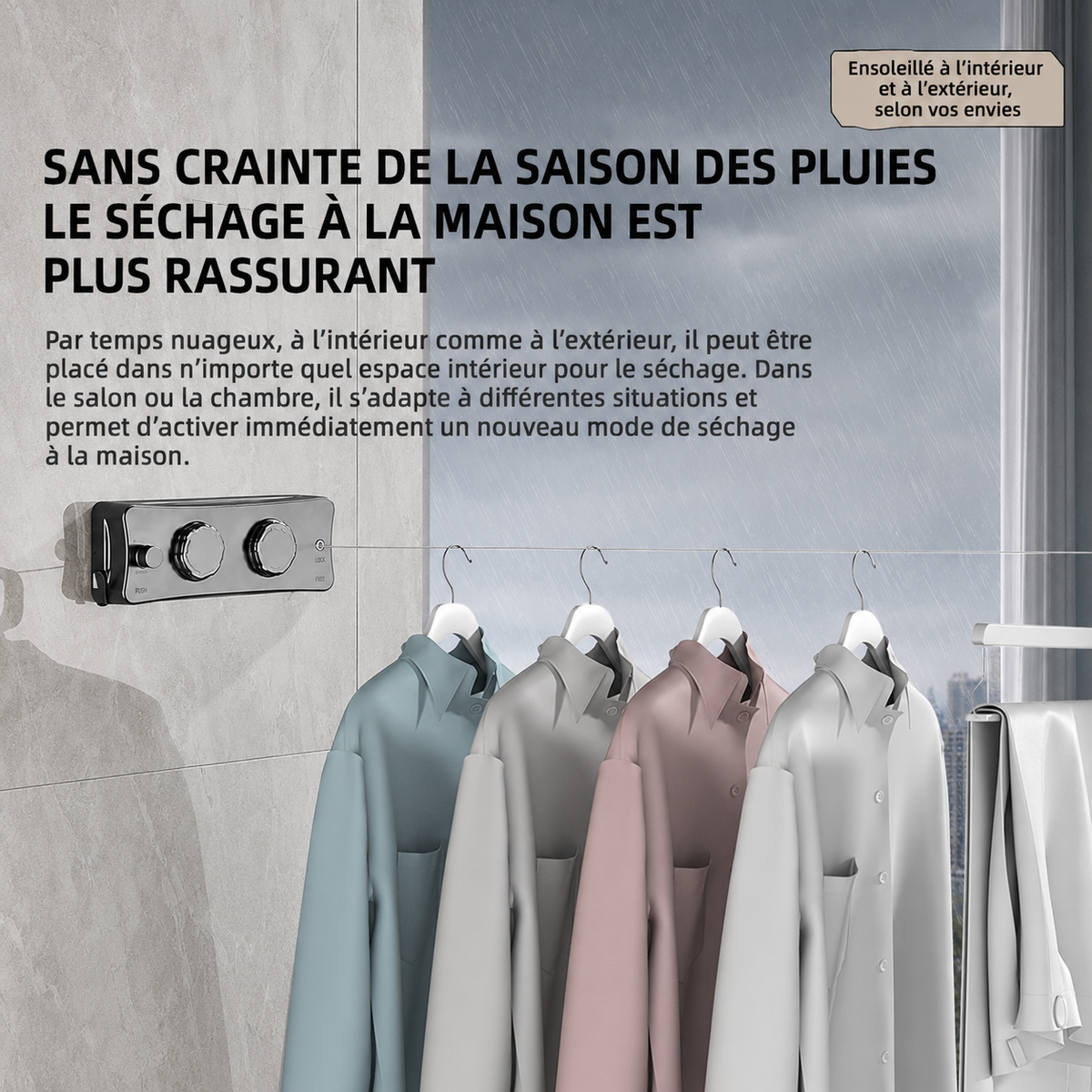 Corde à linge orientable murale — vue 9
