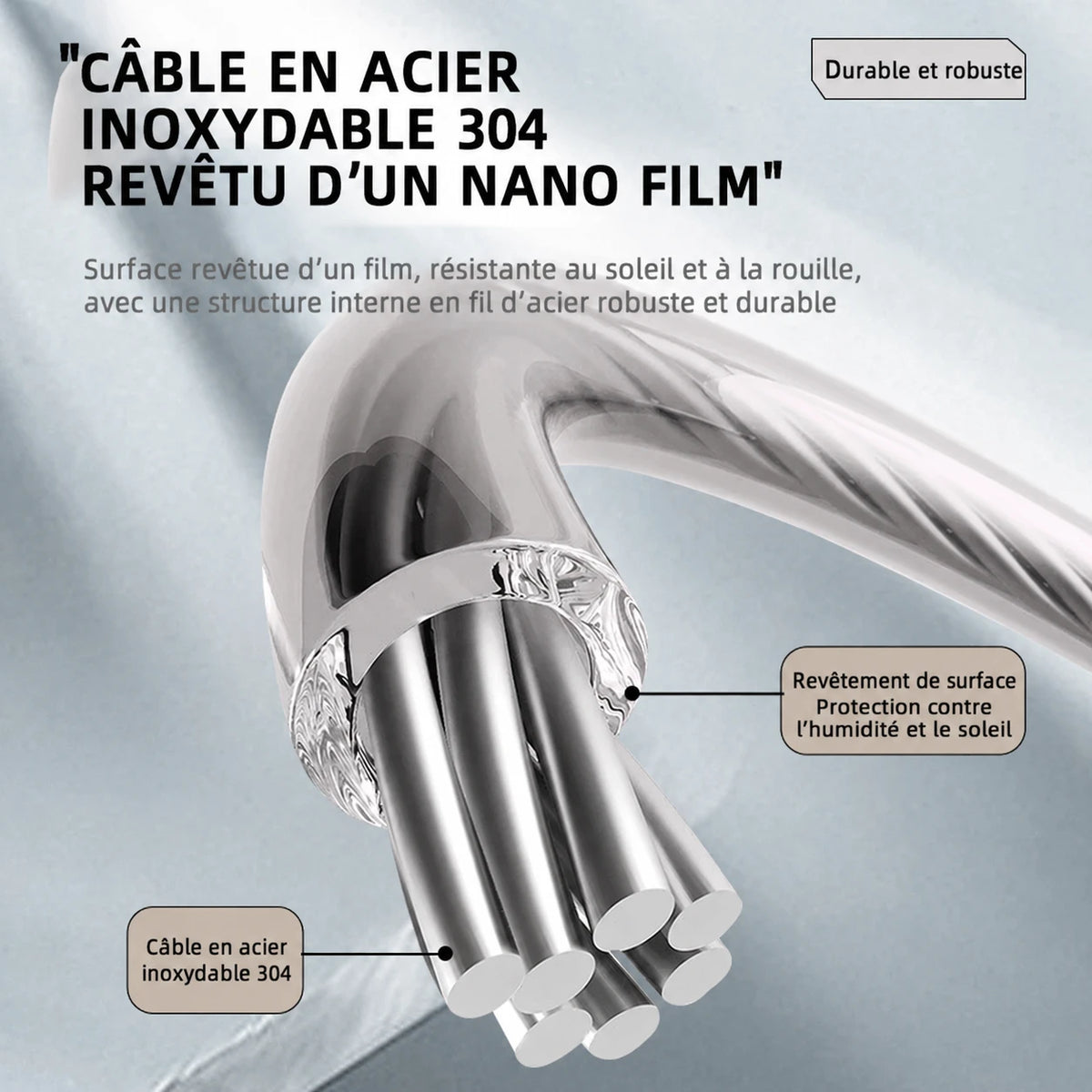 Corde à linge orientable simple fil — vue 5
