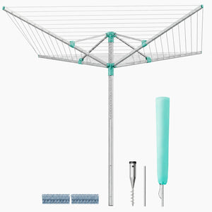 Étendoir à linge extérieur parapluie 60m piquet de sol