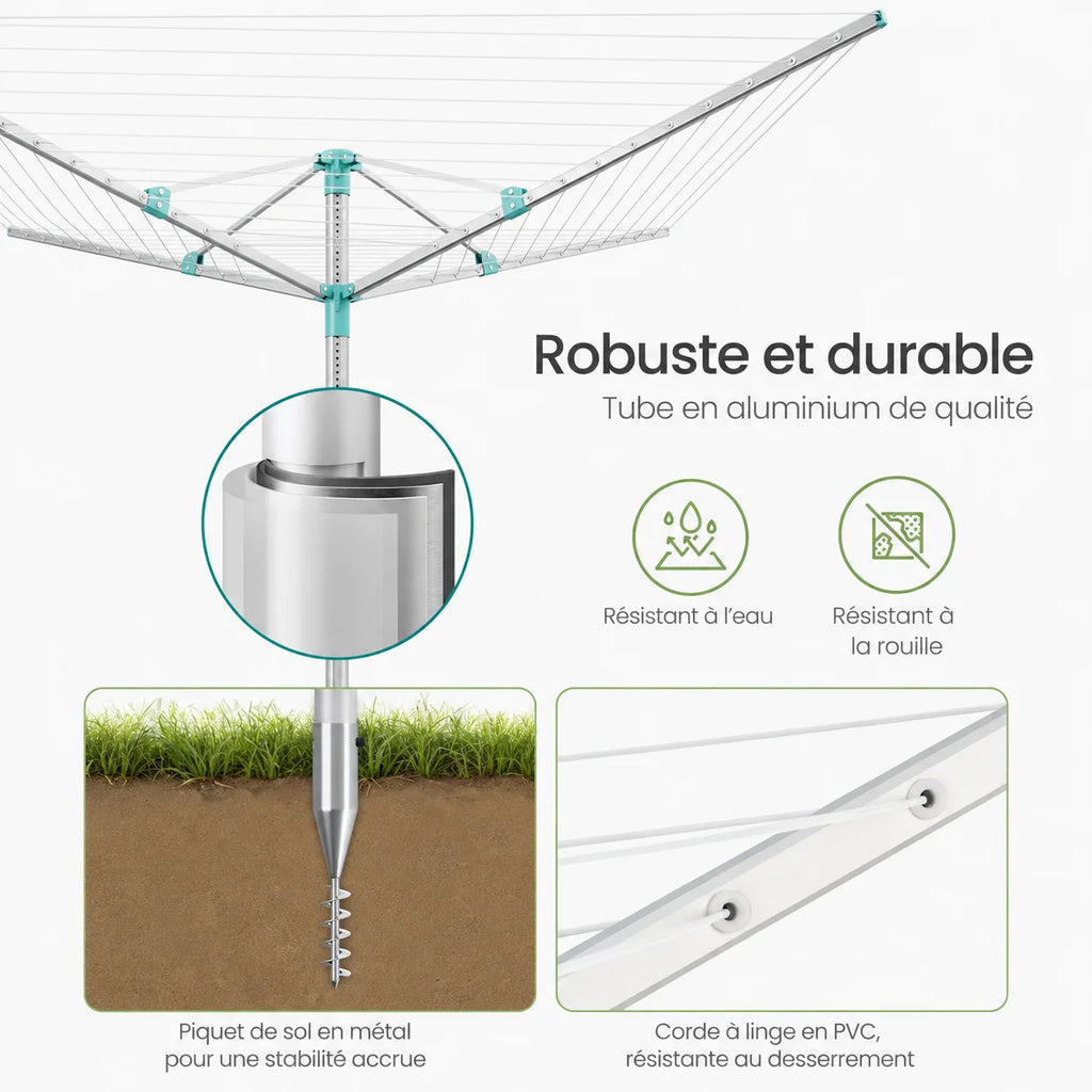 Étendoir parapluie extérieur 60m — vue 5