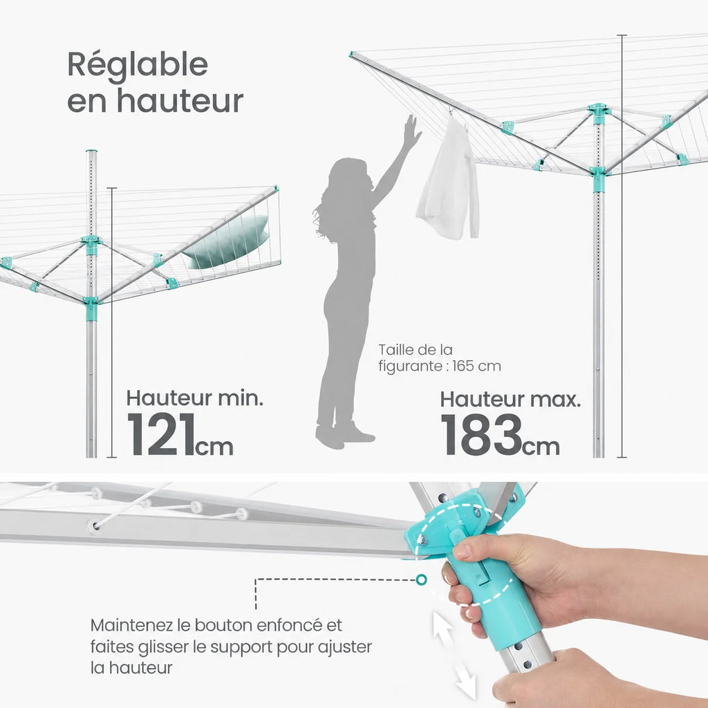 Étendoir parapluie extérieur 60m — vue 3