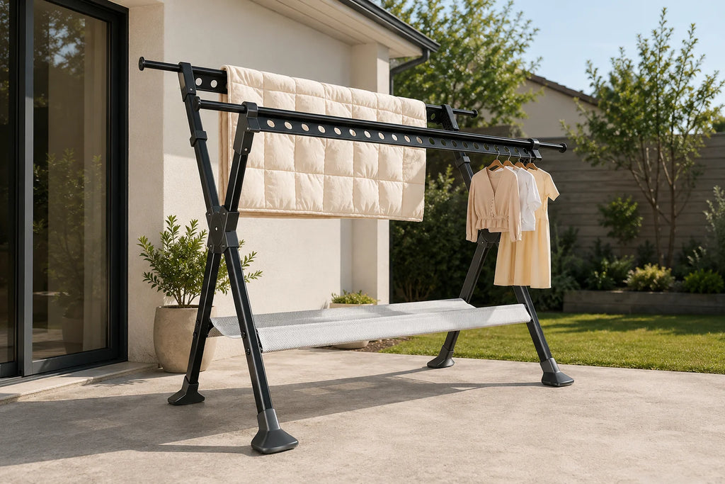 Étendoir à linge extérieur pliable grande capacité