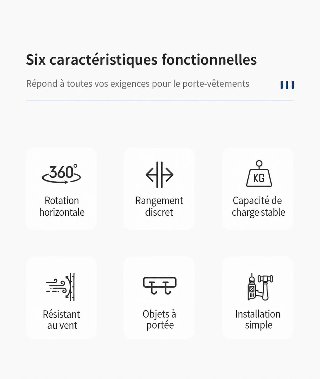 Étendoir balcon barre pivotante 360 — vue 4