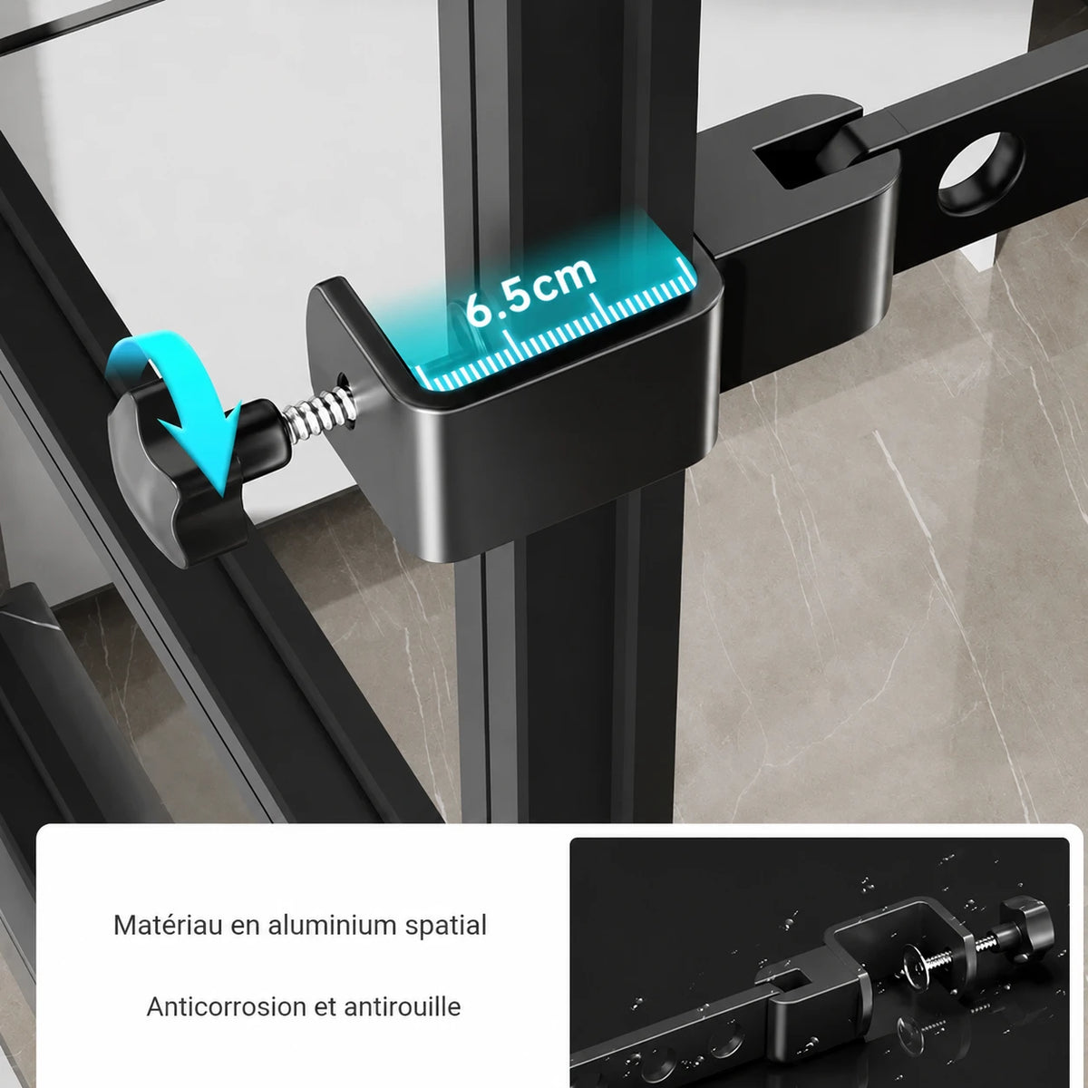 Étendoir balcon barre pliable fenêtre — vue 3