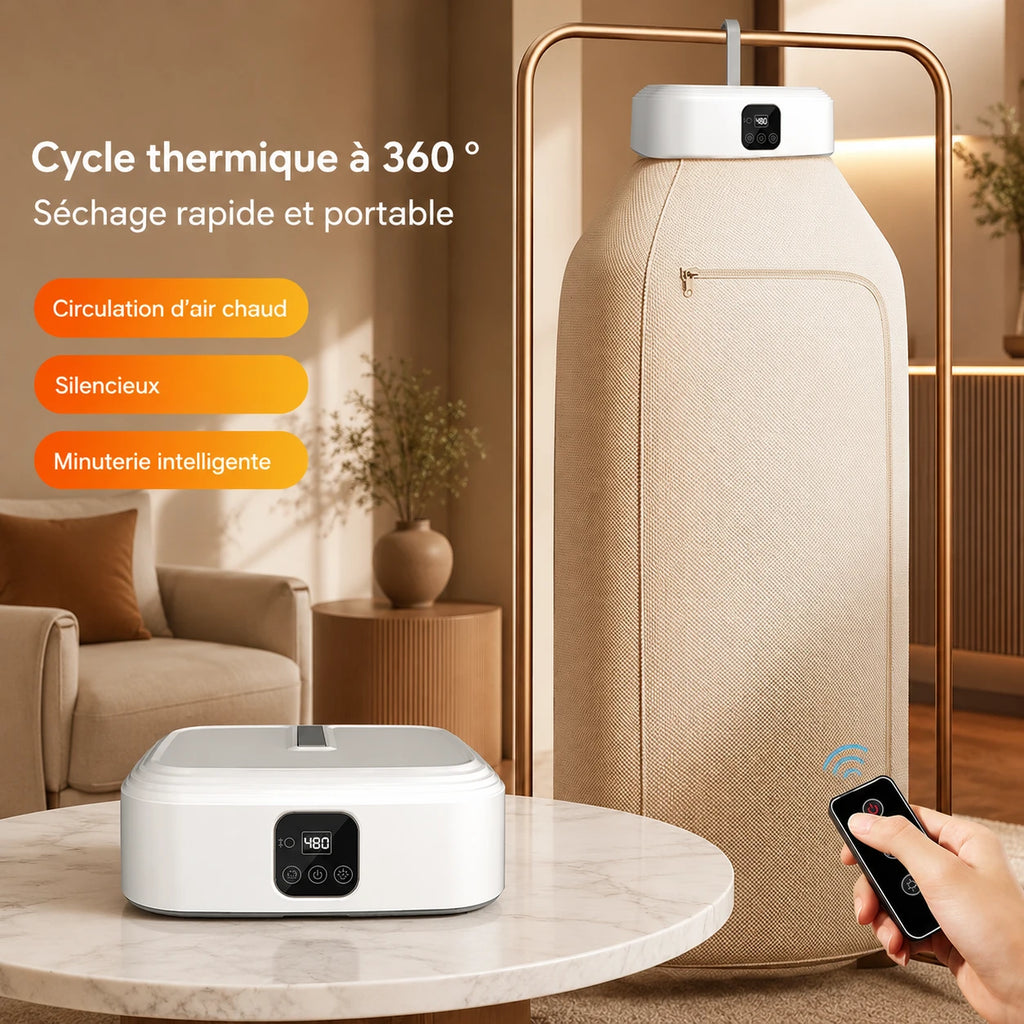 Étendoir chauffant UV housse 600W — vue détaillée
