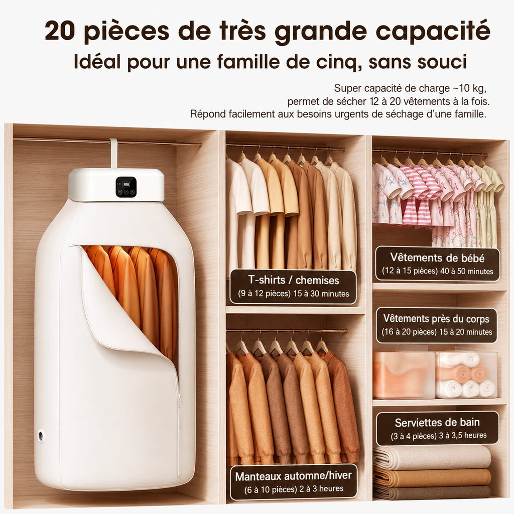 Étendoir chauffant UV housse 600W — vue 3
