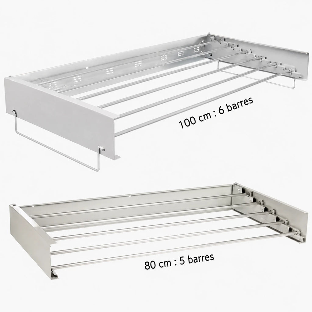 Étendoir mural pliable 5 tiges aluminium — vue 8