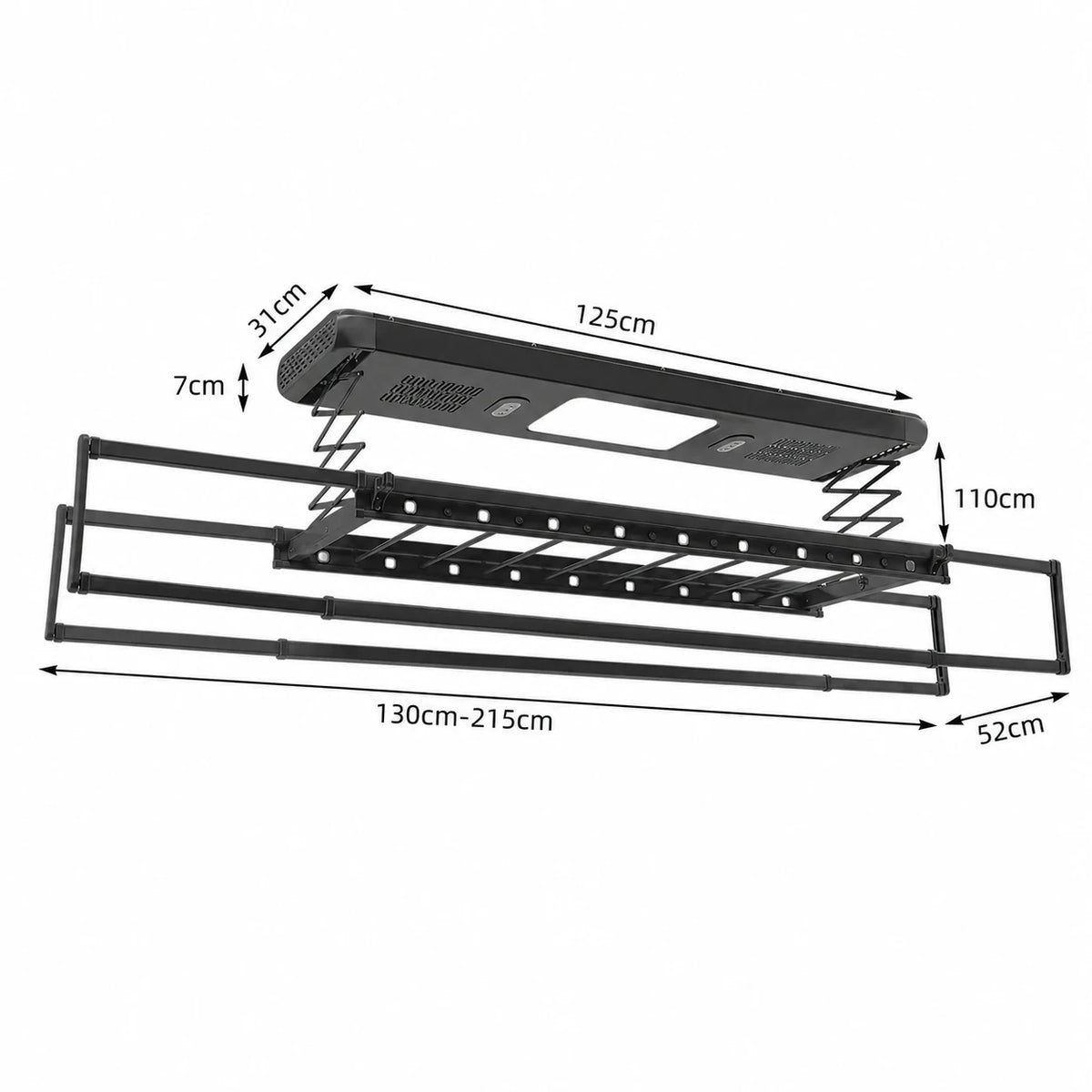 Étendoir plafond électrique LED — vue 3