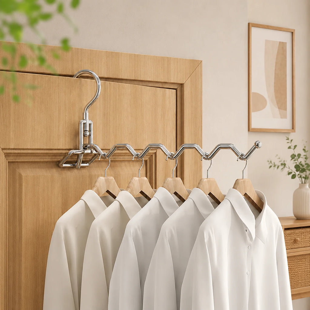 Étendoir porte cintre pliable 5 emplacements voyage inox