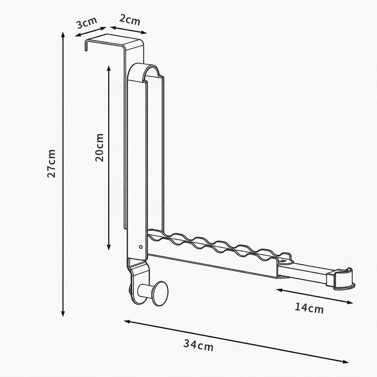 Étendoir porte télescopique aluminium — vue 7
