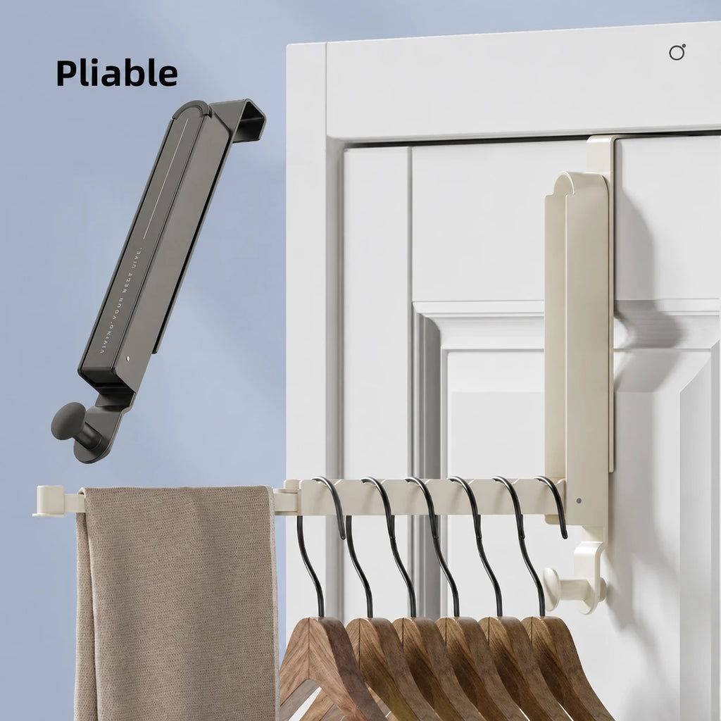 Étendoir porte télescopique aluminium réglage crochet arrière