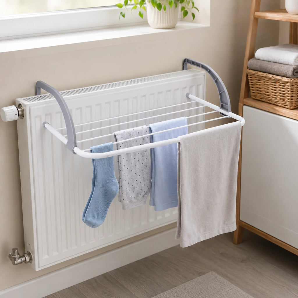 Étendoir radiateur compact pliable — vue détaillée