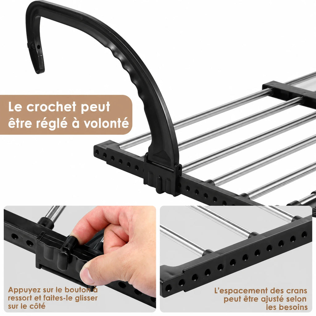 Étendoir radiateur extensible noir — vue 6