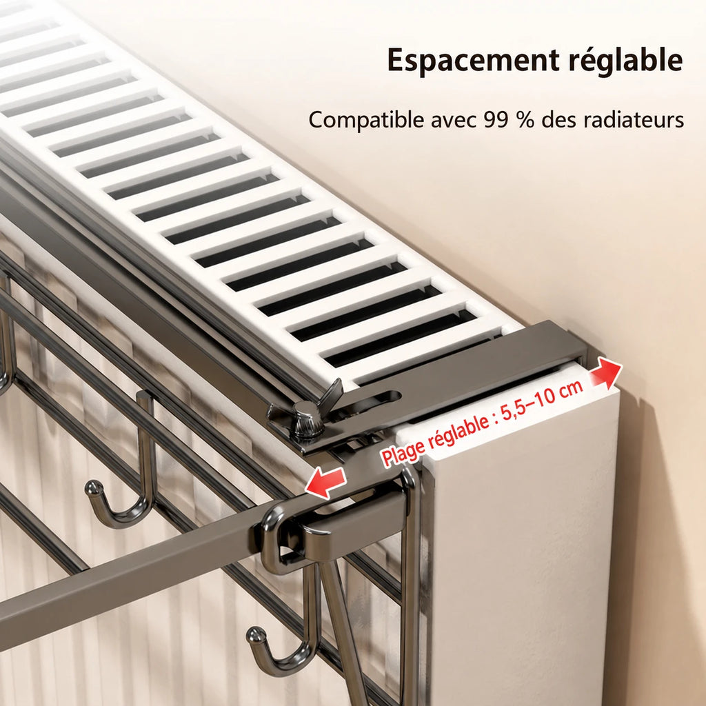 Étendoir radiateur porte-serviettes — vue détaillée