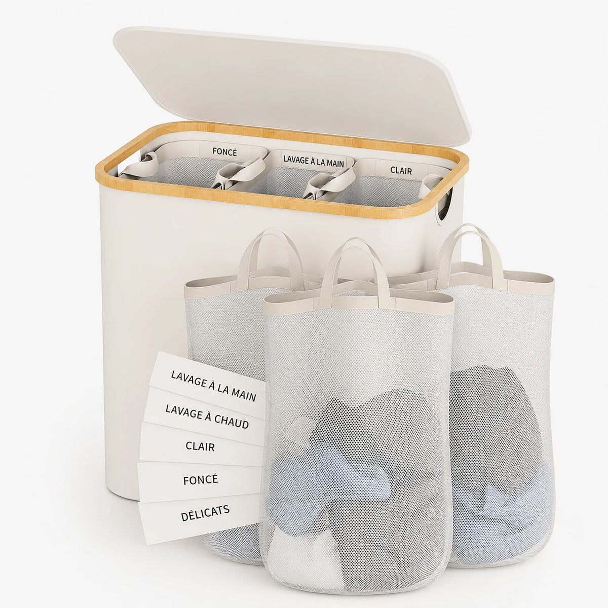 Panier à linge 3 compartiments 160L — vue 6