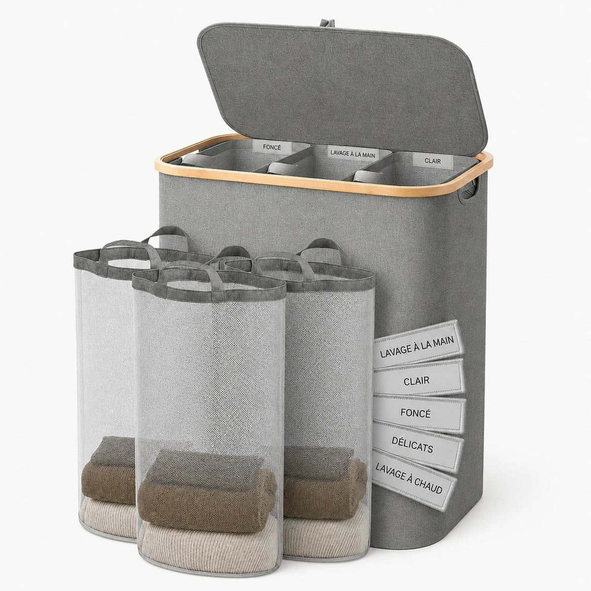 Panier à linge 3 compartiments 160L — vue 7