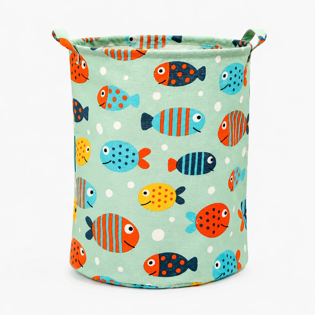 Panier à linge coton et lin motifs enfants — vue 7