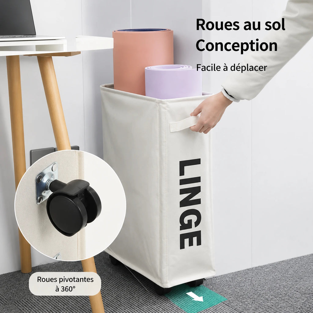 Panier à linge à roulettes pliable multiusage — vue 5
