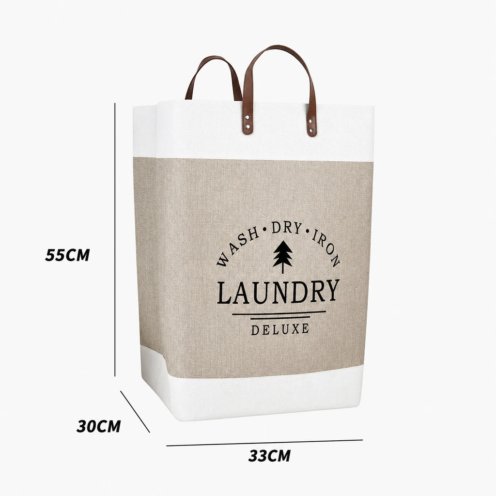 Panier à linge en coton naturel off-white — vue 2