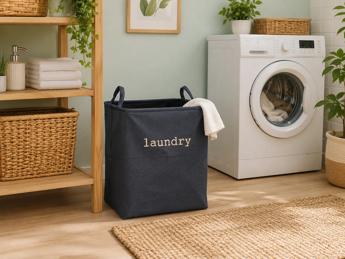 Panier à linge en jute naturel pliable — vue 3