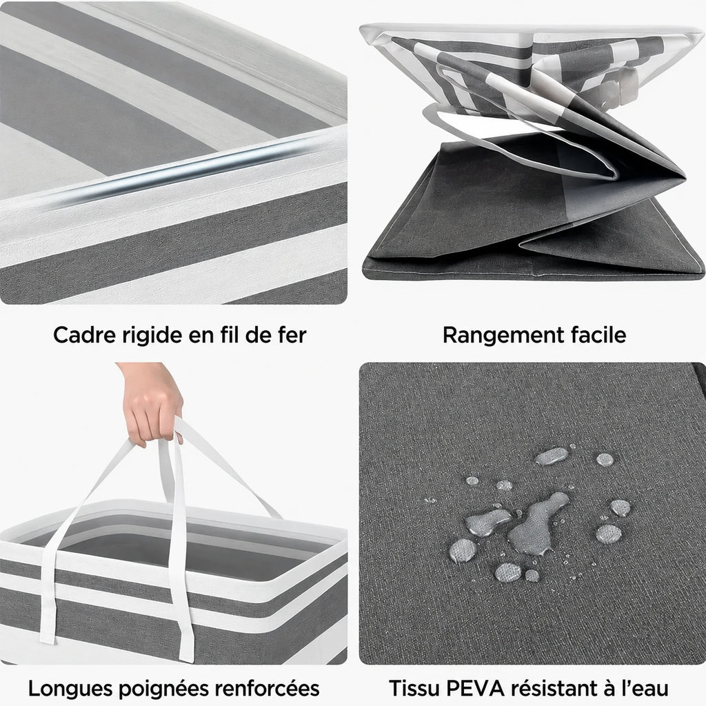 Panier à linge pliable 75L polyester — vue 4