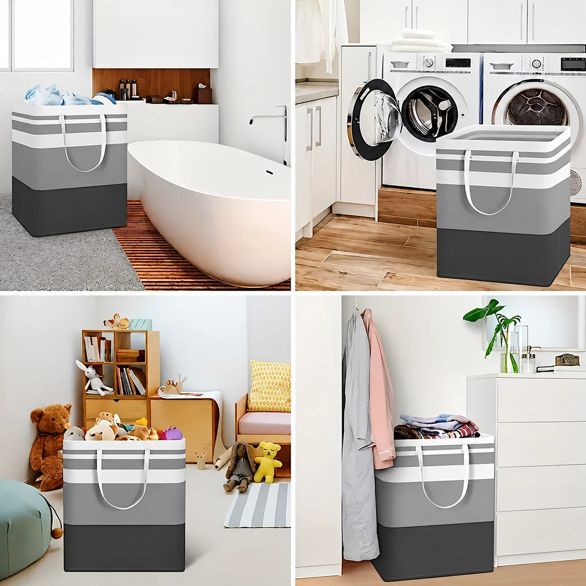 Panier à linge pliable 75L polyester — vue 5