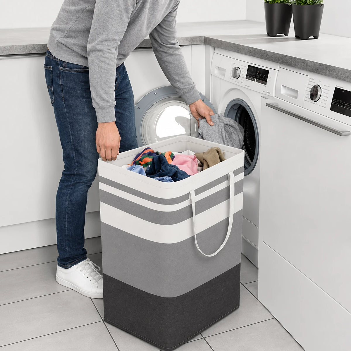 Panier à linge pliable 75L polyester — vue 6