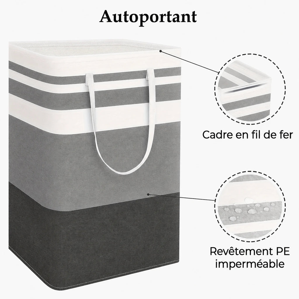 Panier à linge pliable 75L polyester — vue 3