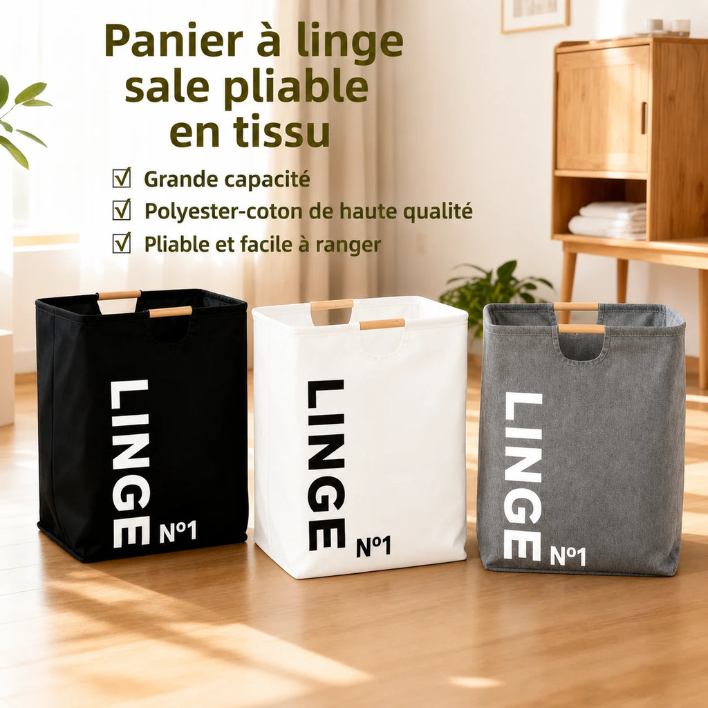 Panier à linge tissu imperméable 40x30x50cm — vue 2