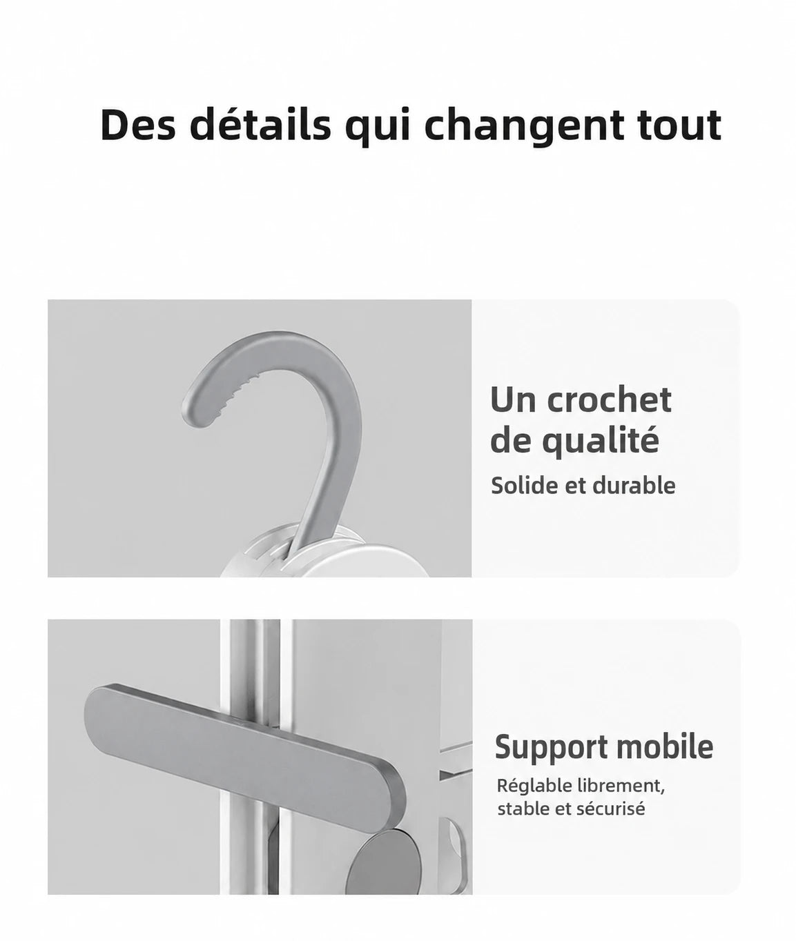 Petit étendoir cintre 7 trous pliable — vue 5