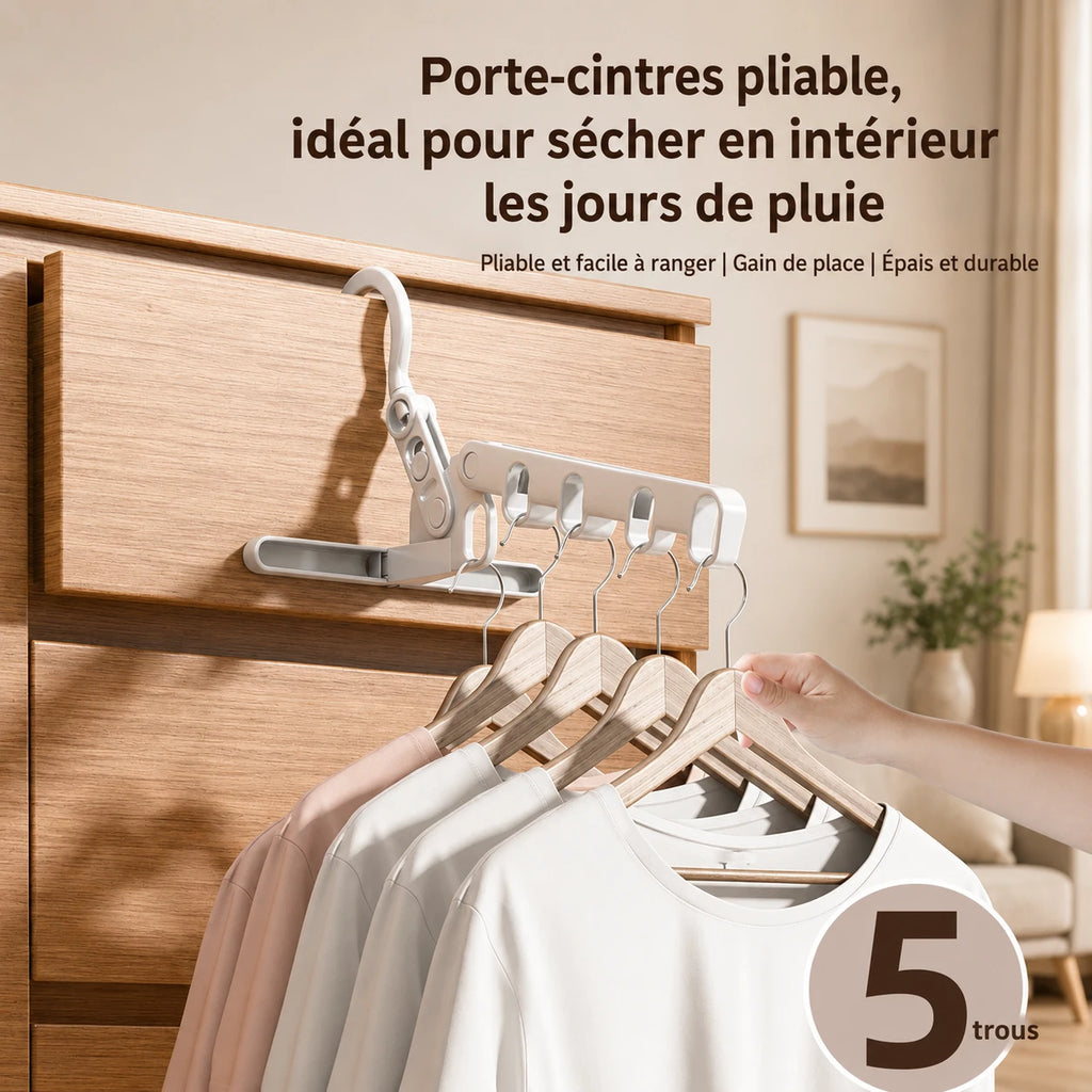 Petit étendoir cintre pliable 5 niveaux — vue détaillée