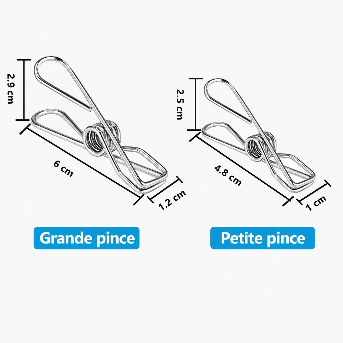 Pinces à linge inox 5 cm ou 6 cm — vue 4