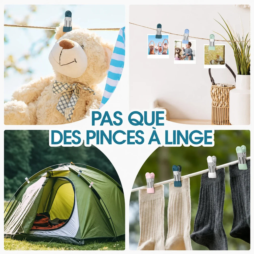 Pinces à linge inox embouts plastique — vue 4