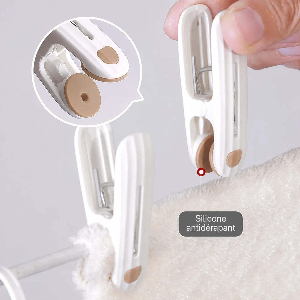 Pinces à linge plastique anti-marque lot de 12